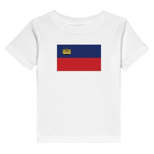 image-Drapeau du Liechtenstein - T-shirt en jersey de coton pour enfant |