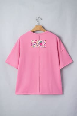image-Jet Stream Floral Patched Oversized Tee