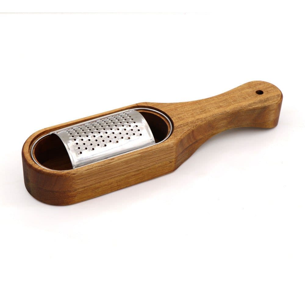image-Stainless Steel Cheese Wooden Grater Kitchen Tools
