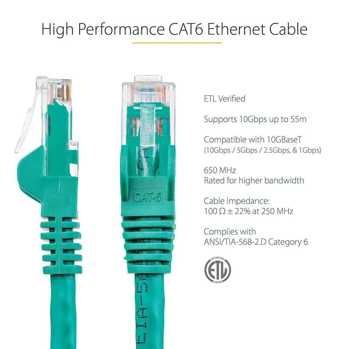 image-UTP Category 6 Rigid Network Cable Startech N6PATC7MGN Green 7 m