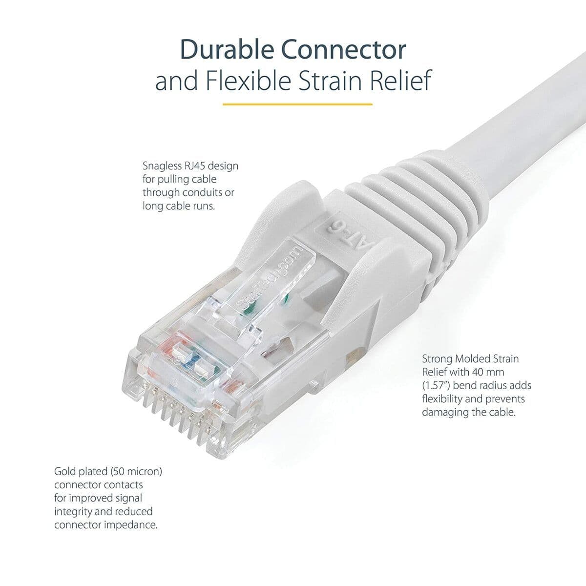 image-UTP Category 6 Rigid Network Cable Startech N6PATC7MWH White 7 m