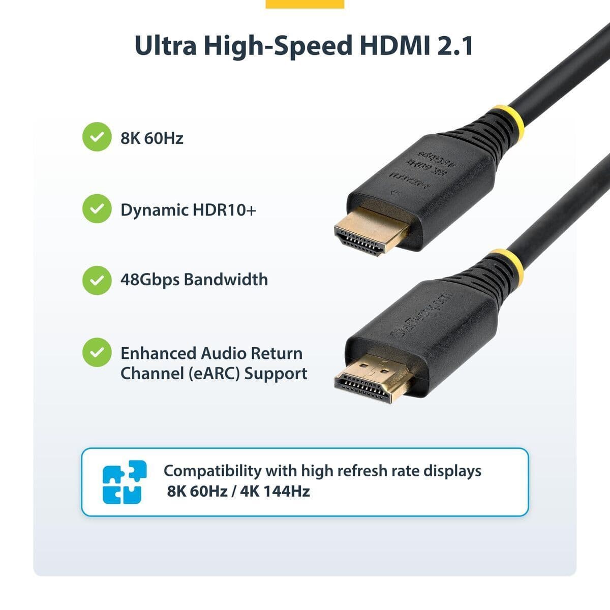 image-HDMI Cable Startech HDMI21-CBL-8K60-50CM Black