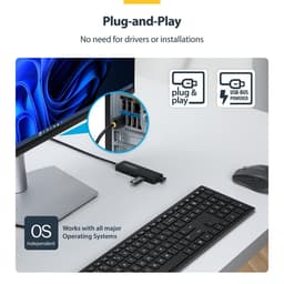 image-USB Hub Startech H5A4A-USB-HUB-2 Black