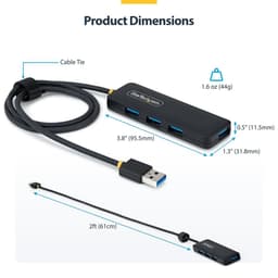 image-USB Hub Startech H5A4A-USB-HUB-2 Black