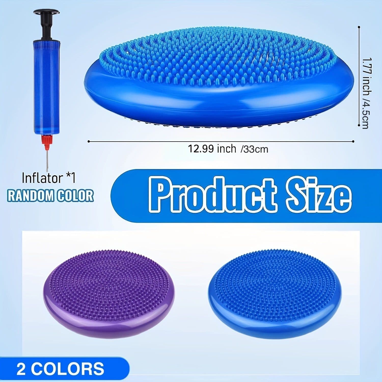 image-2pcs Inflatable Balance Boards - Stability & Core Strength Trainer(Blue & Purple)