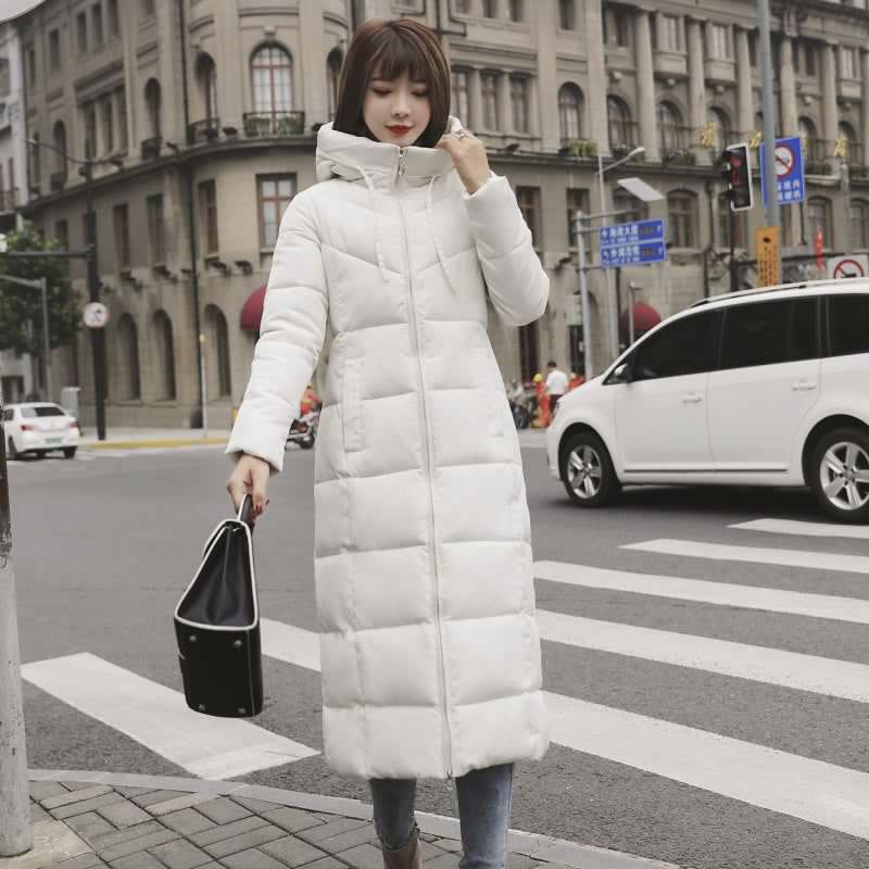 image-Women's thick over-the-knee plus size cotton coat