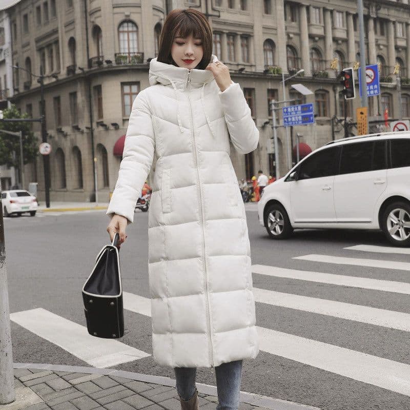 image-Women's thick over-the-knee plus size cotton coat