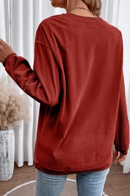 image-Strawberry Pink Ribbed Corded Oversized Sweatshirt