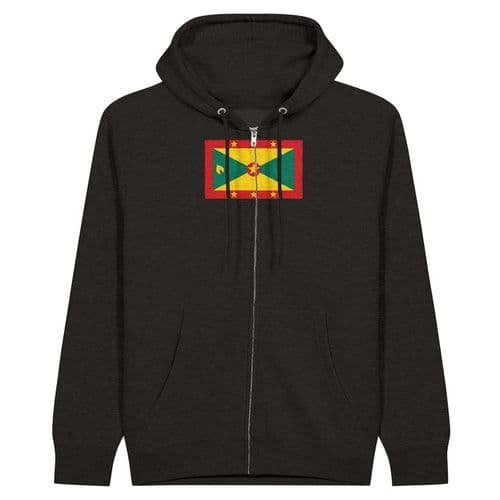 image-Drapeau de la Grenade - Sweats à capuche unisexe premium à fermeture