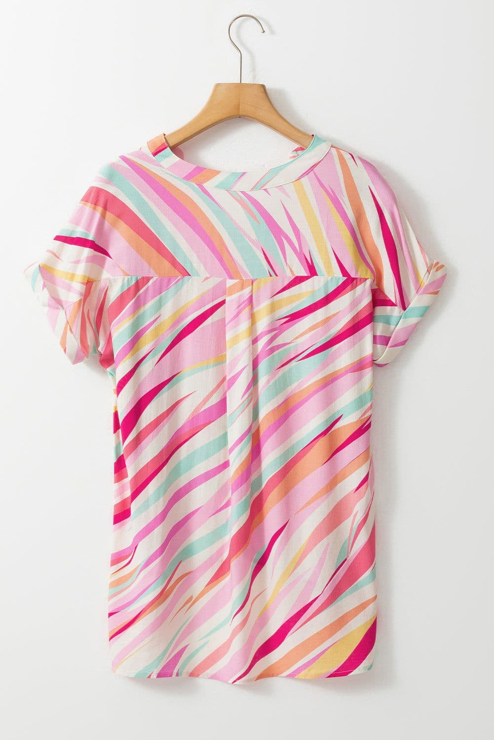 image-Multicolour Abstract Print High Low Blouse