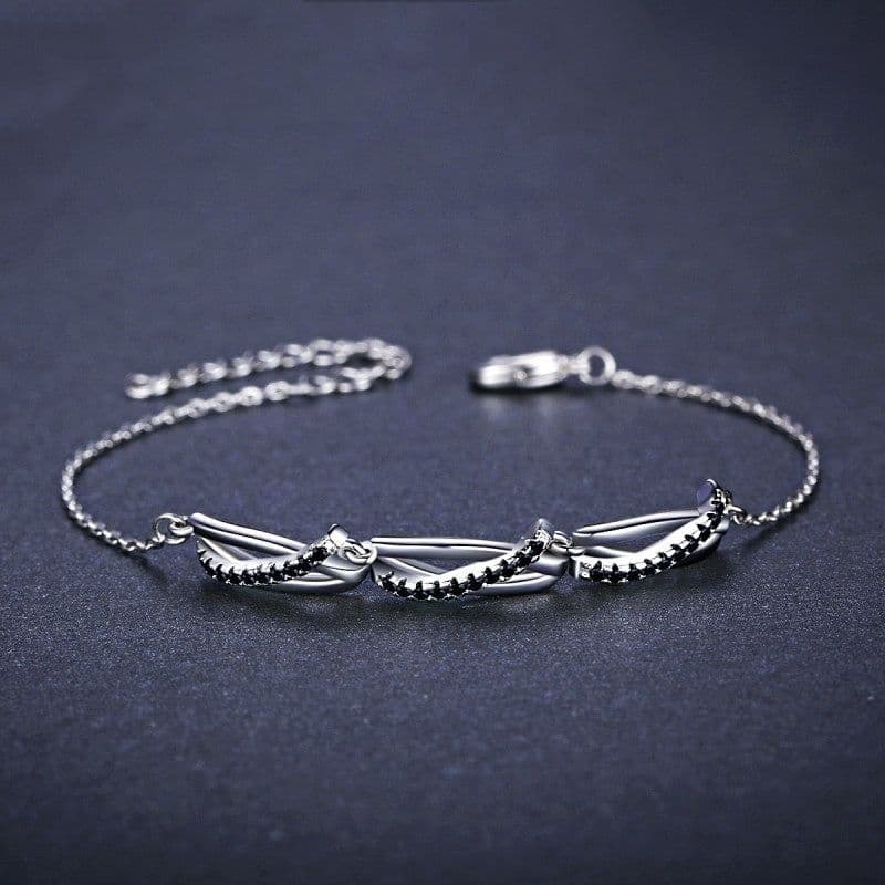 image-Creative Black Ring Bracelet - Luxury Zircon Jewelry for Women
