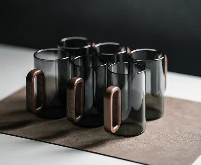 image-Household Borosilicate Glass Smoky Gray Water Cup