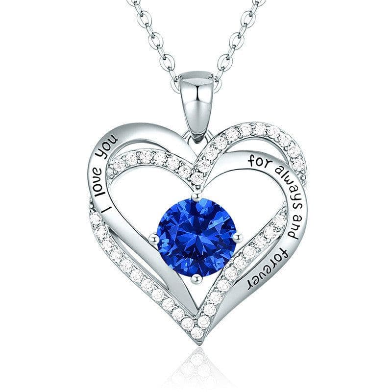 image-Female 925 Silver Twelve Birthstone Pendant Necklace