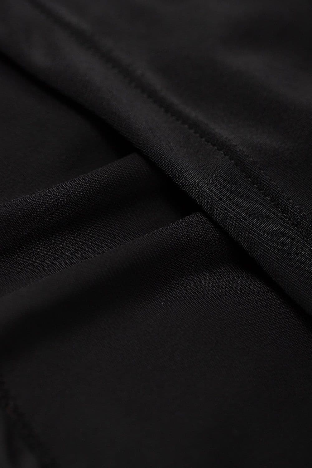 image-Black Pocketed Wide Waistband Swim Shorts
