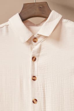 image-Apricot Crinkled Buttons Maxi Beach Dress with Slits