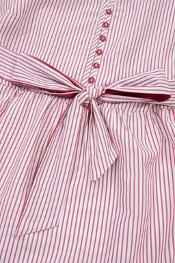 image-Red Stripe Plus Size Ruffled Hem Midi Dress