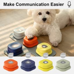image-MEWOOFUN Dog Button Record Talking Pet Communication Vocal Training Interactive Toy Bell Ringer With Pad And Sticker Easy To Use
