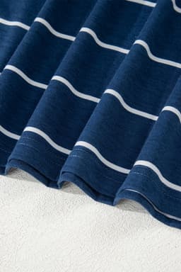 image-Blue Gray Stripe Maxi Dress Open Back Sleeveless