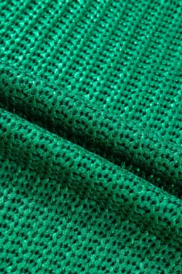 image-Bright Green High Neck Knit Sweater - Short Sleeve