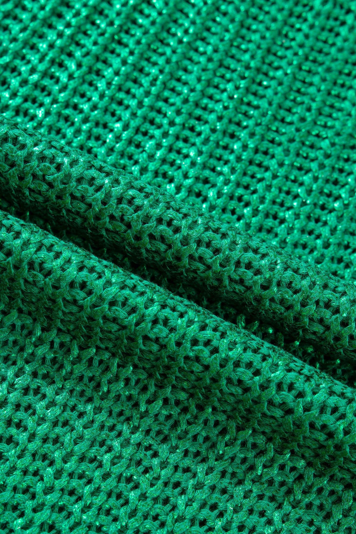 image-Bright Green High Neck Knit Sweater - Short Sleeve