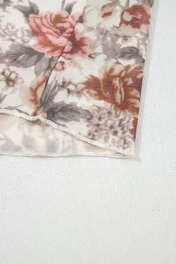 image-Red Floral Print Stitched Detail Tie V Neck Long Bell Sleeve Blouse