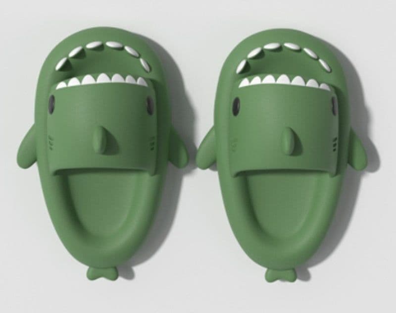 image-Adult's Slippers Indoor Outdoor Funny Shark Cartoon