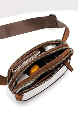 image-White Mini PU Leather Crossbody Bag - Adjustable Strap