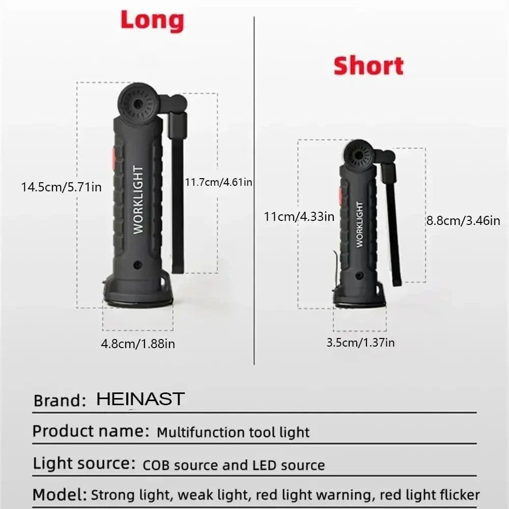 image-1pc COB LED Work Light Dimmable USB Rechargeable LED Flashlight Inspection Lamp With Magnet&Hook 14500/18650 Battery Torch light