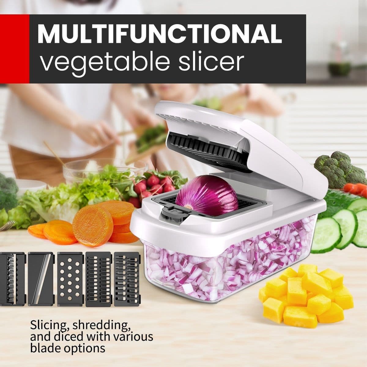 image-Household Multi-function Vegetable Chopper Kitchen 15-in-one