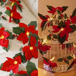 image-Led First Grade Christmas Lights With Red Flowers And Red Fruits For Home Decor