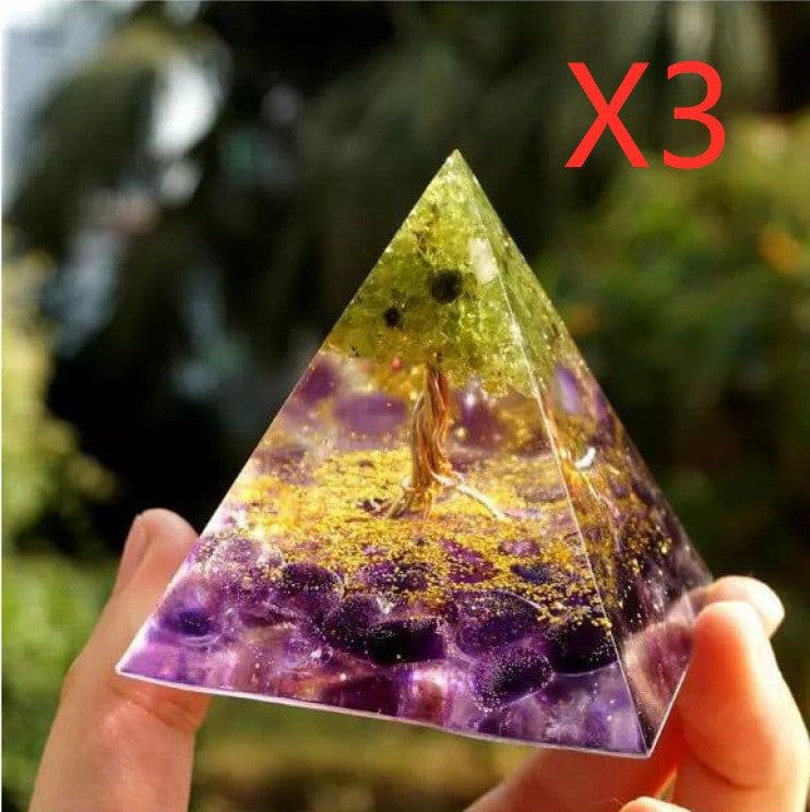 image-Pyramid Decoration Natural Crystal Gravel Energy Tower