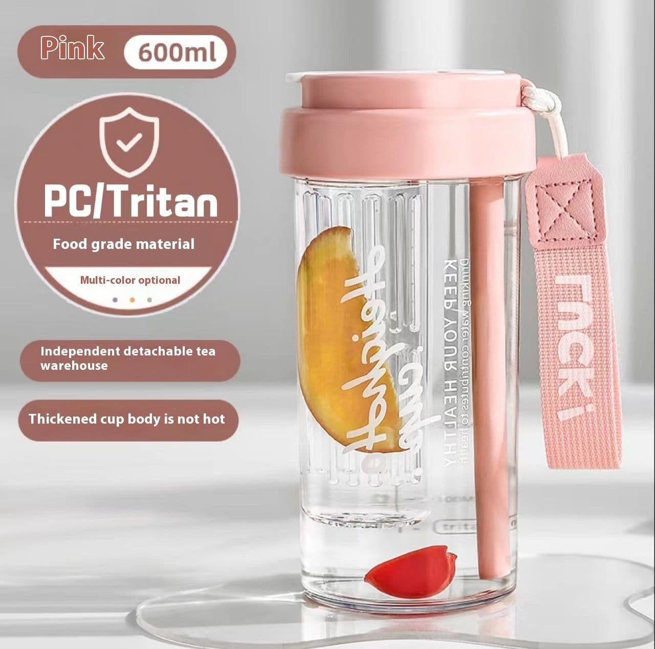 image-Plastic Water Cup Scented Tritan High Temperature Resistant Large Capacity Cup