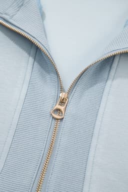 image-Light Grey Half Zip Polo Tee Casual Pant Set