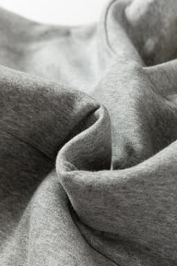 image-Gray Contrast Rope Drawstring Ruffle Trim Hoodie