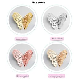 image-12Pcs/Set Hollow 3D Butterfly Wall Stickers For Wedding Decoration Living Room Window Home Decor Gold Silver Butterflies Decals