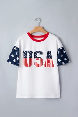 image-Jet Stream USA Flag Graphic T-Shirt Patchwork