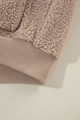 image-French Fuzzy Zipper Winter Jacket, Beige, Pocketed, Winter Wear (65 characters)