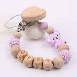 image-Baby Products Soothing Beech Wood Mouth Chain Clip