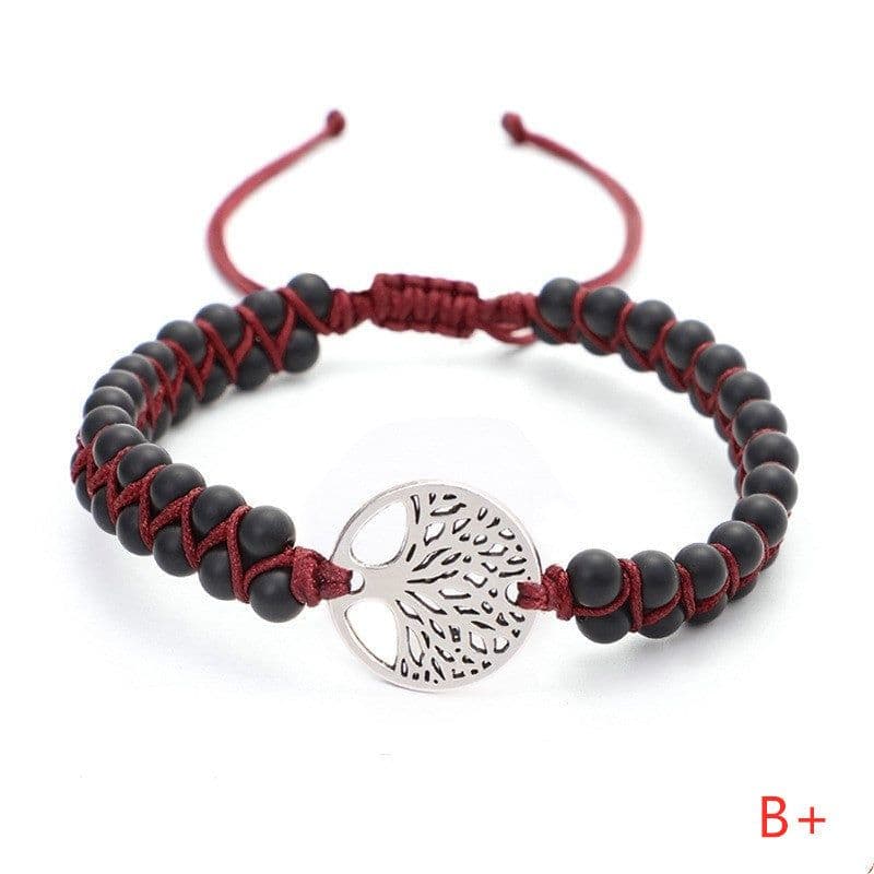 image-Woven Twine Double Tree of Life Yoga Bracelet