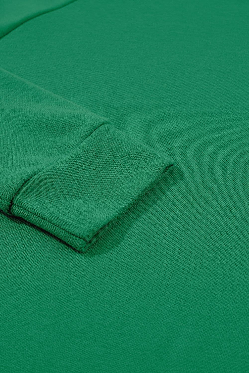 image-Green Solid Round Neck Raglan Sleeve Sweatshirt