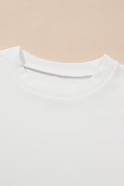 image-Contrast Ricrac Floral Sleeve Top - White (57 characters)