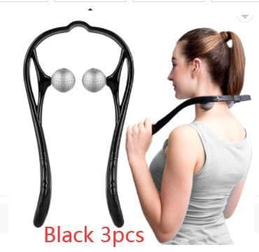 image-Plastic Pressure Point Therapy Neck Massageador Massagem Relieve Hand Roller Neck Massager For Neck Shoulder Trigger Point