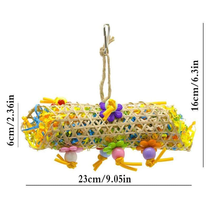 image-3pcs Bird Toy Parrot Gnawing Supplies Utensils Brushed Rattan Ball Grass Wooden Toys