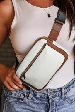 image-White Mini PU Leather Crossbody Bag - Adjustable Strap