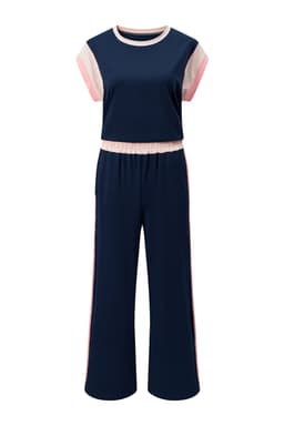 image-Navy Blue Color Block Detail Casual Two-piece Set