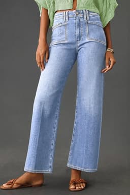 image-Beau Blue Loose Straight Leg Cropped Jeans
