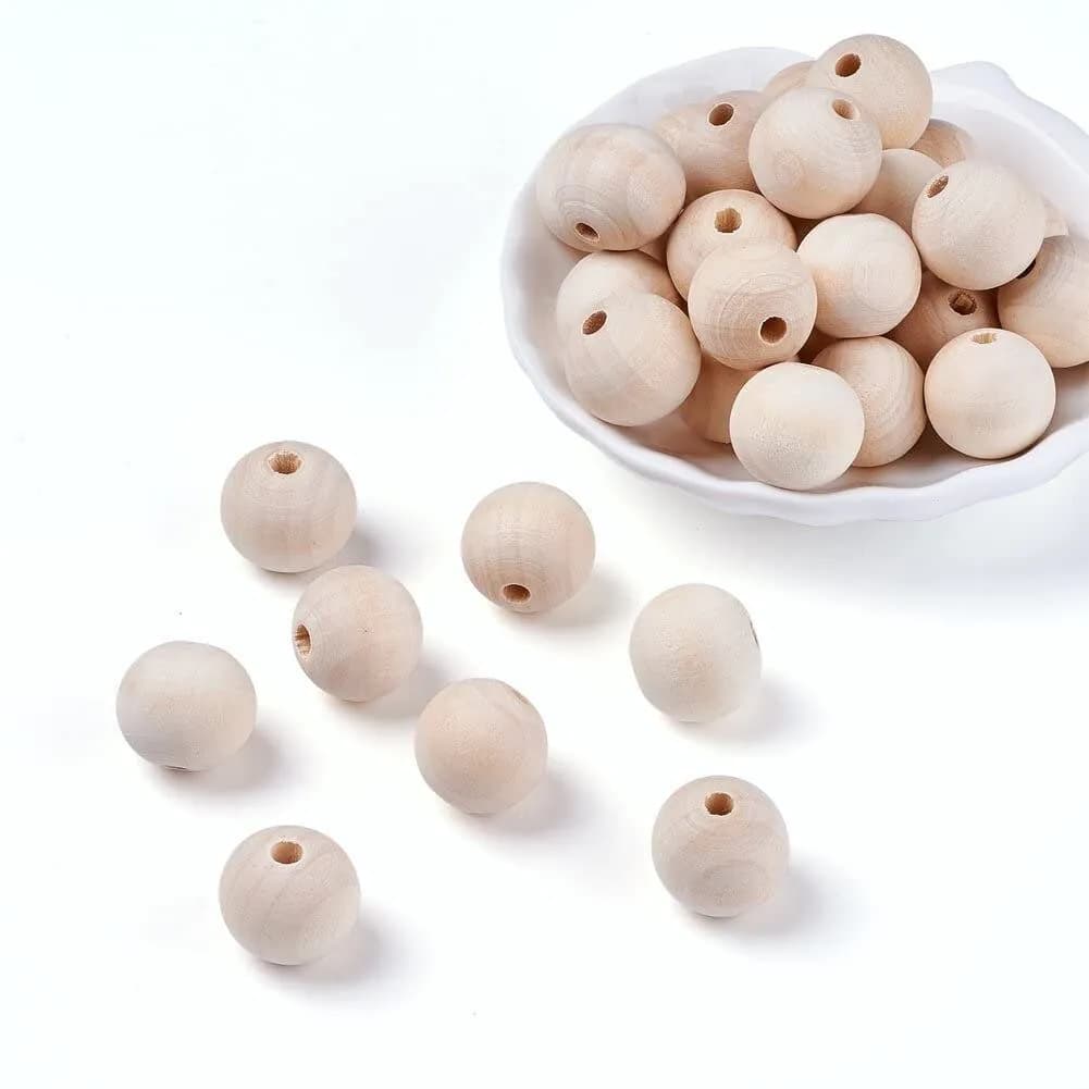 image-Wooden balls beads 20 mm with hole