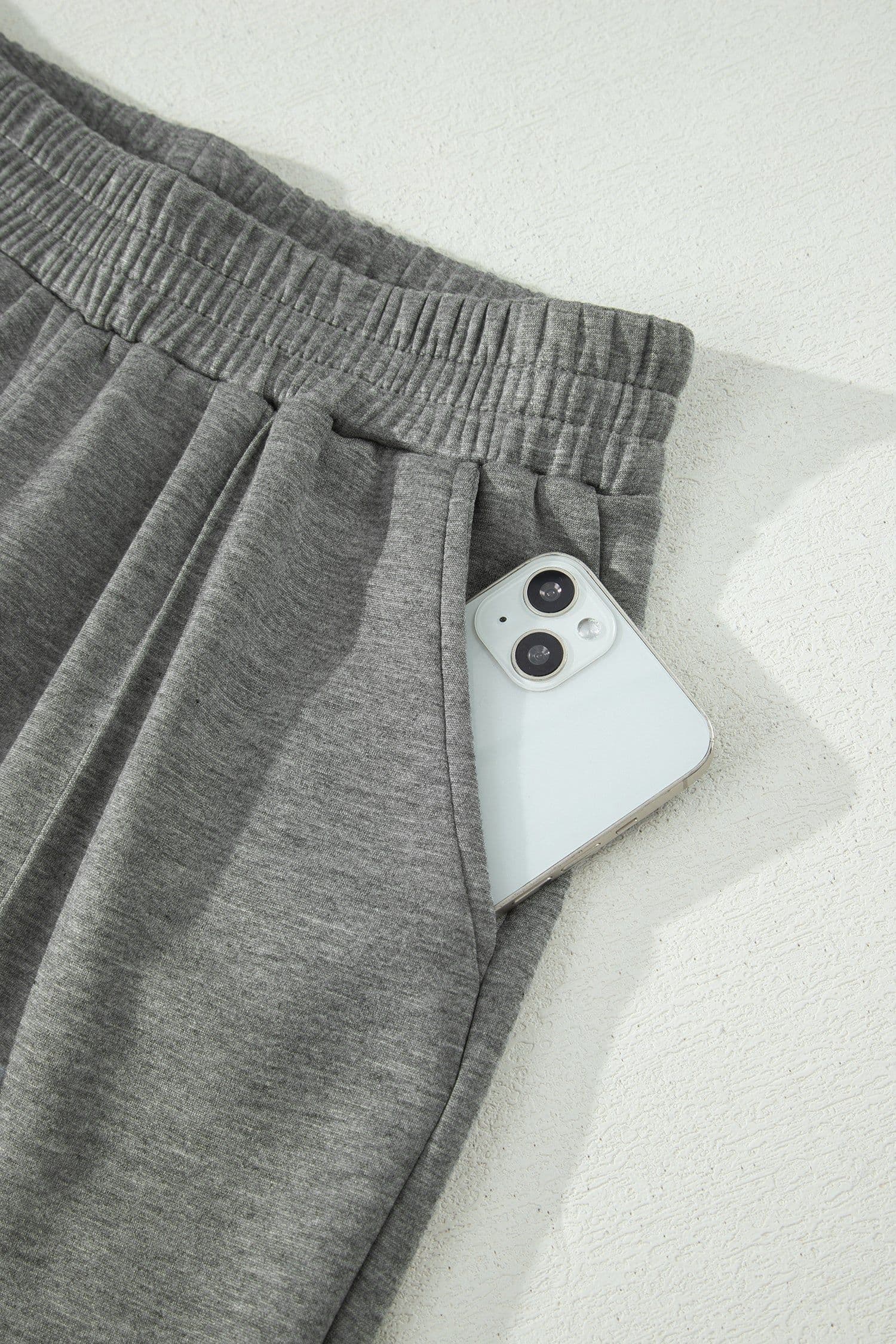 image-Light Grey Half Zip Polo Tee Casual Pant Set