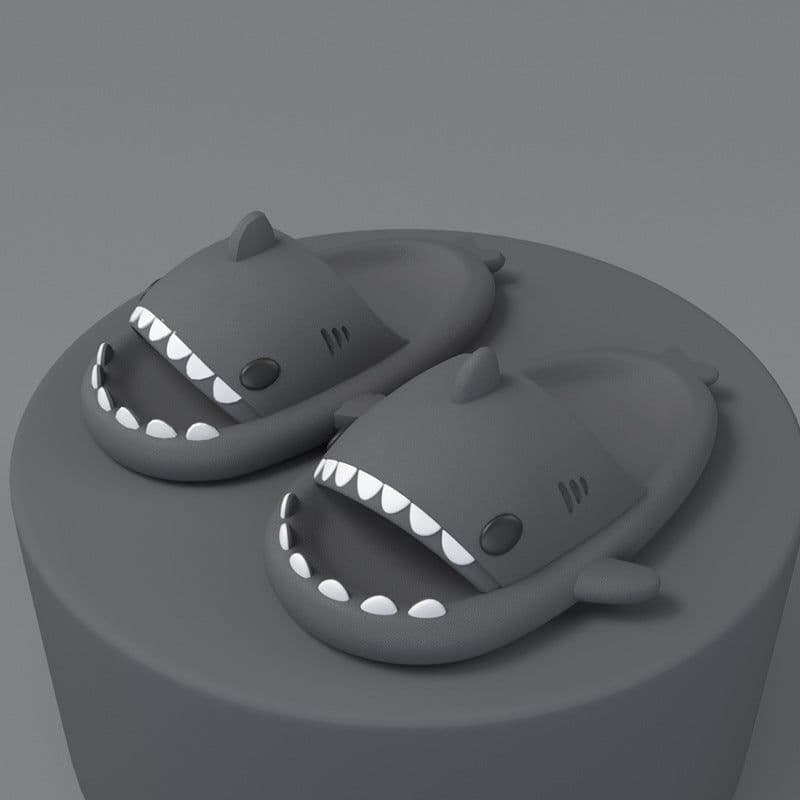 image-Adult's Slippers Indoor Outdoor Funny Shark Cartoon