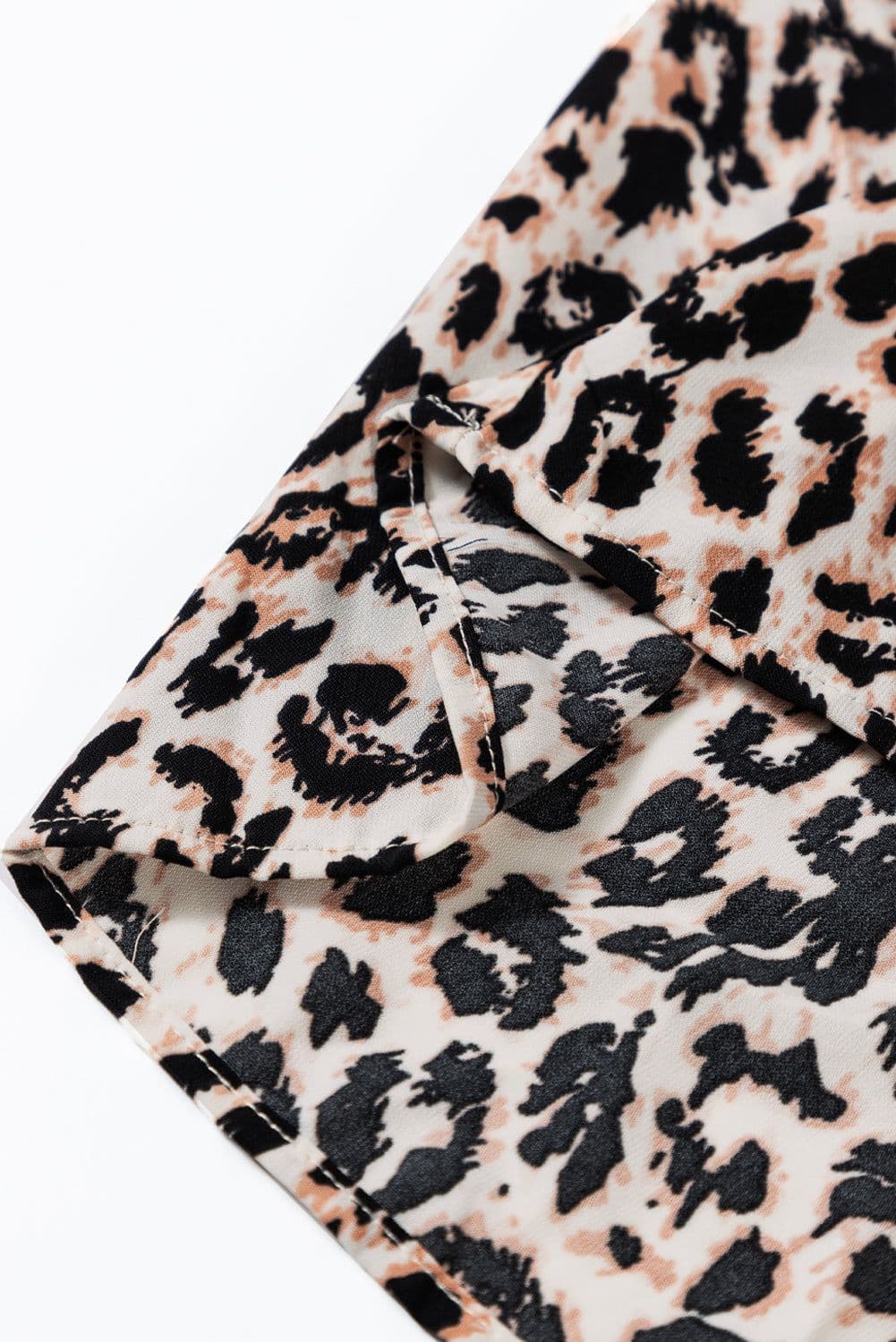 image-Leopard Print Tiered Maxi Dress - Wide Sleeves - Elegant & Stylish - Sizes S-XL